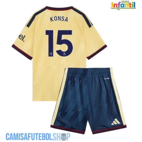 Camisa de time de futebol Arsenal Ezri Konsa #15 Replicas 3º Equipamento Infantil 2026-27 Manga Curta (+ Calças curtas)